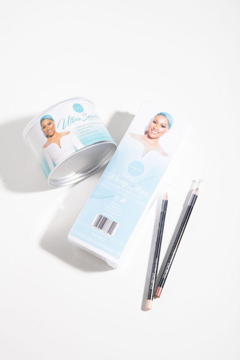 Ultra Sensitive Cream Wax, Strips and Brow Duo Highlighter Set GG Brows